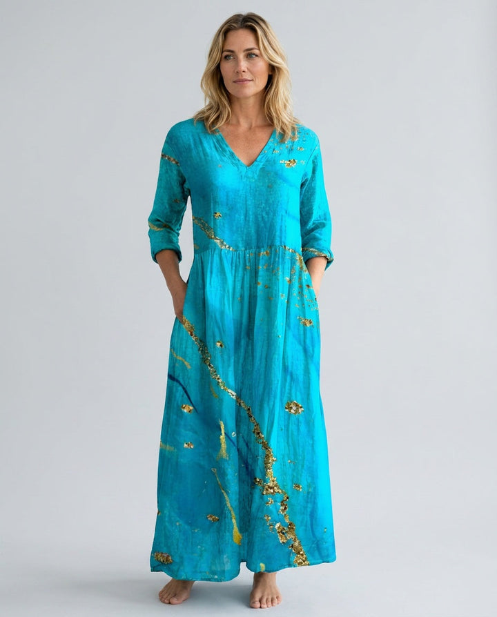 Bianca | Flowy V-Neck Floral Summer Maxi Dress