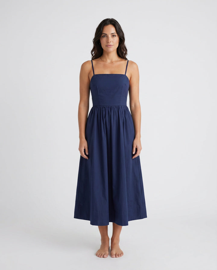 Layla | Spaghetti Strap Low Back Midi Dress