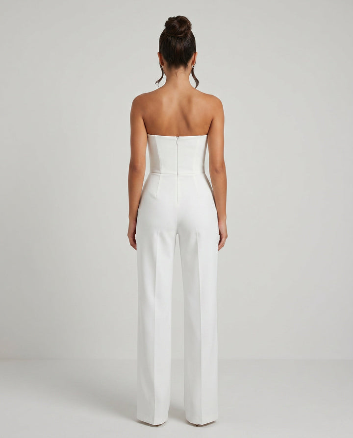 Nadia | Sleeveless V-Neck Wide Leg Jumpsuit