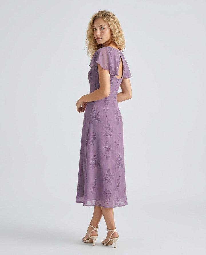 Lavinia | Butterfly Sleeve Floral Midi Dress