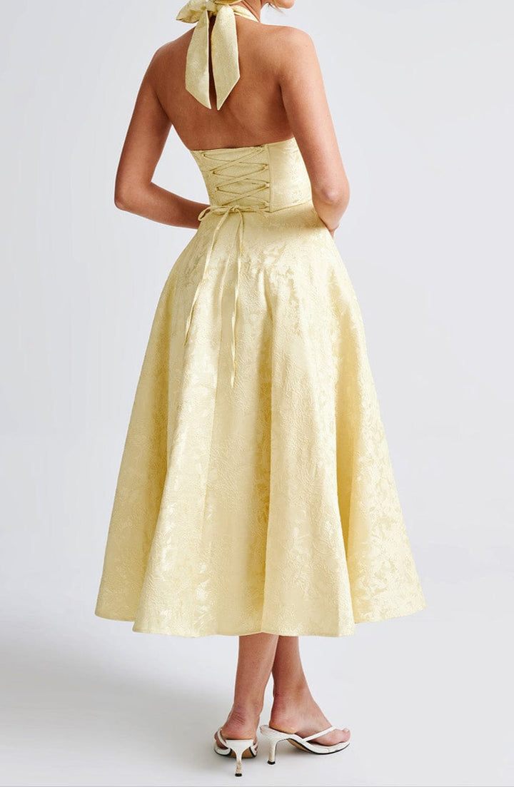 Nina | Yellow Wedding Guest Midi Dress