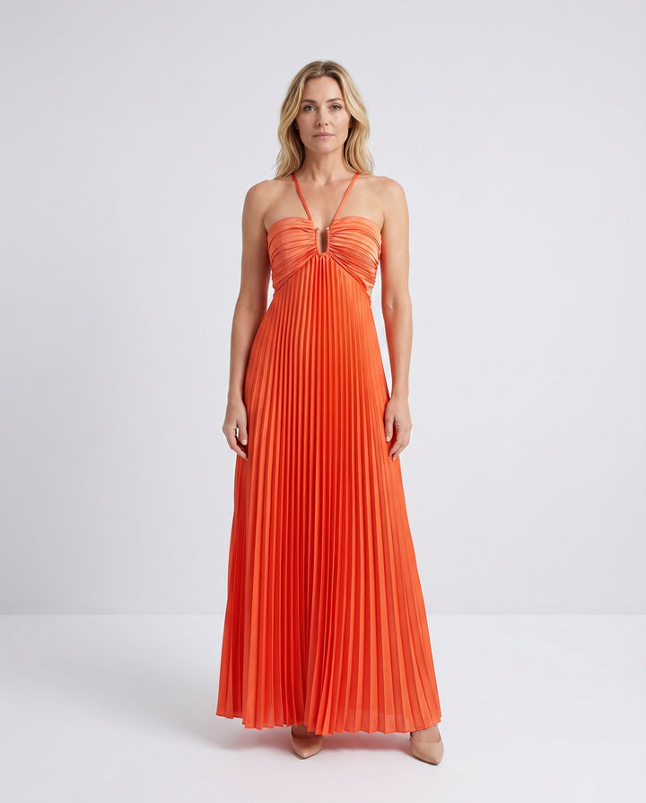 Estella | Pleated Strapless Maxi Dress