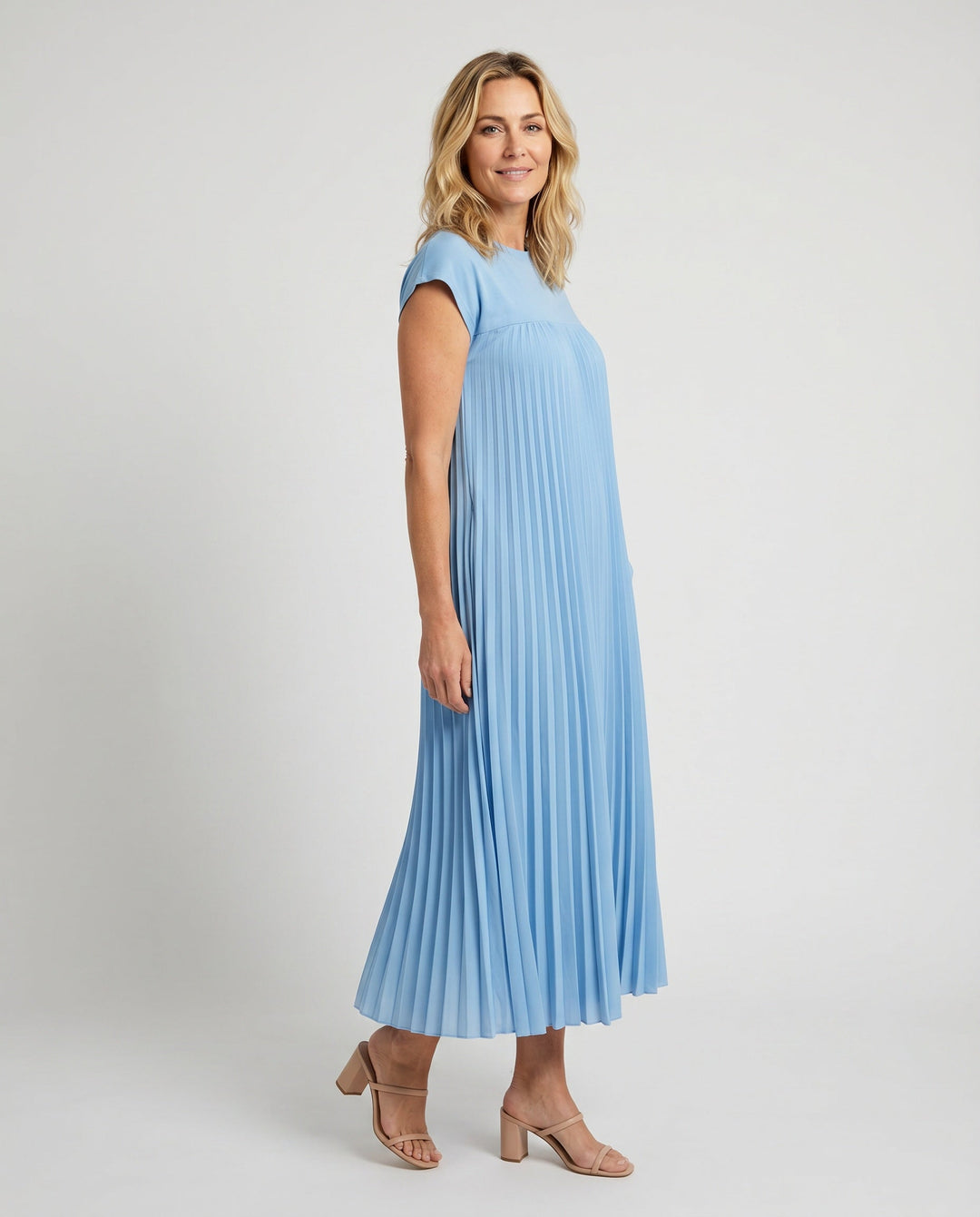 Zara | Pleated Sleeveless Midi Maxi Dress
