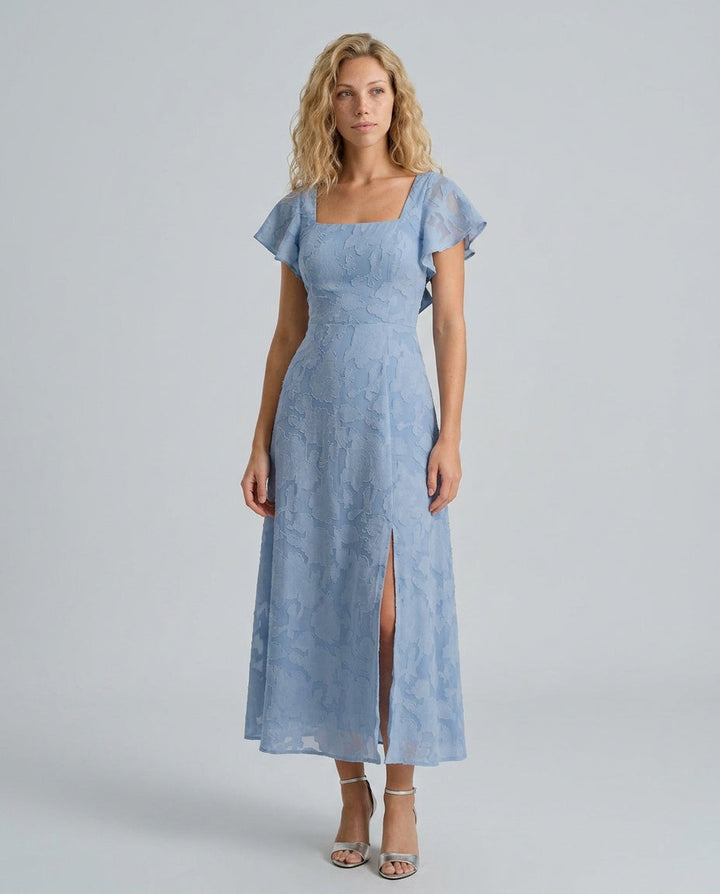 Edith | Floral Square Neck Midi Dress