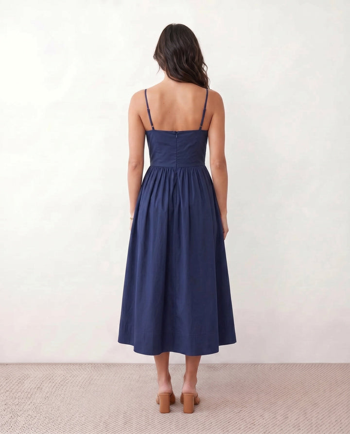 Layla | Spaghetti Strap Low Back Midi Dress