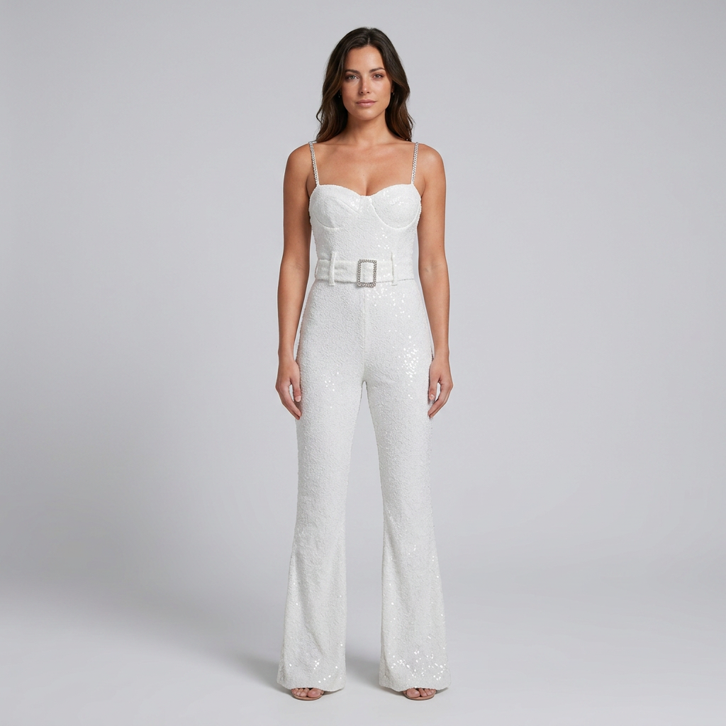 Valentina | Sequin Jumpsuit with Flared Trousers