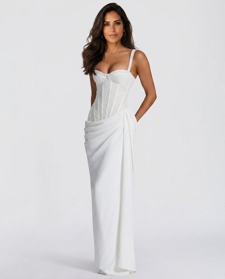 Sienna | Lace Sequin Spliced Maxi Dress
