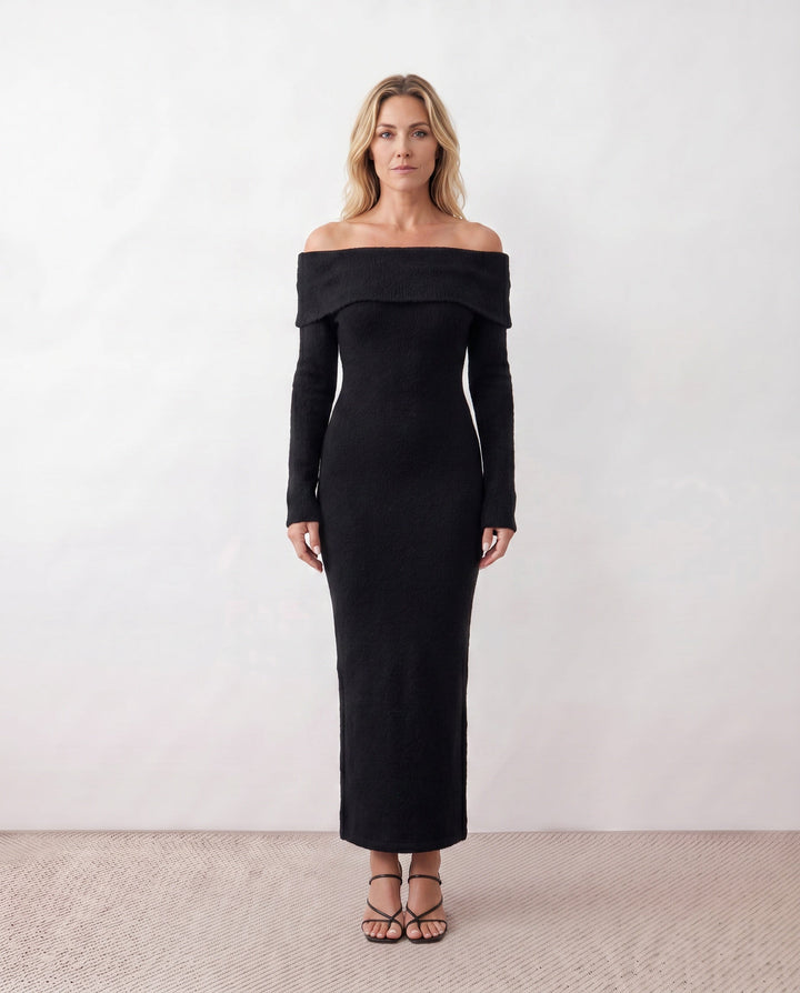 Priya | Off-Shoulder Fitted Maxi Dress
