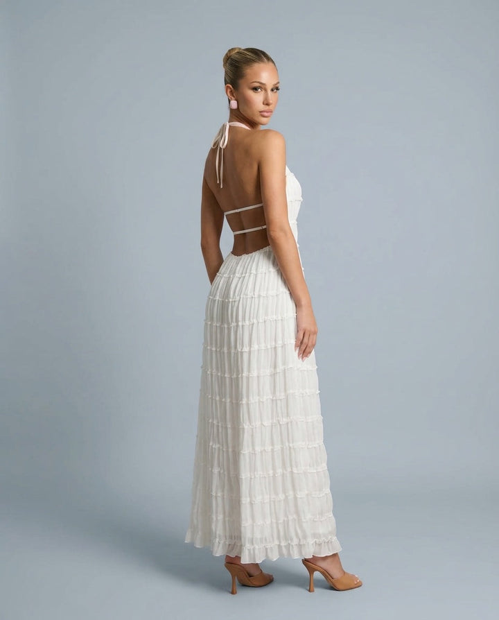 Naia | Pleated Halter Maxi Dress