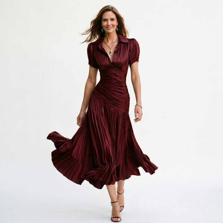 Sabine | Striped Wedding Guest Midi Dress