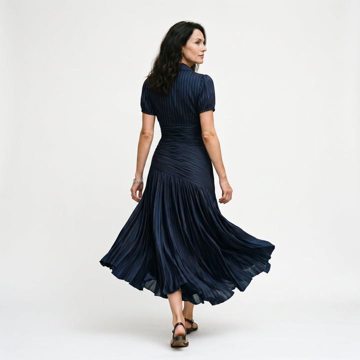 Sabine | Striped Wedding Guest Midi Dress