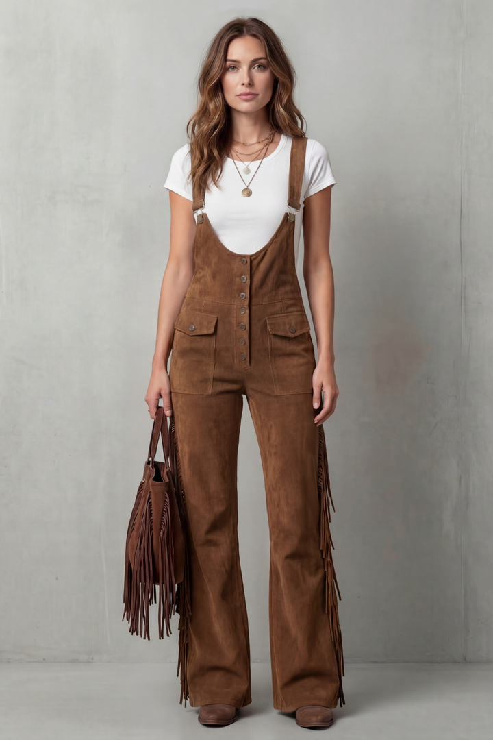 Valnera | Western Fringe Flared Overalls