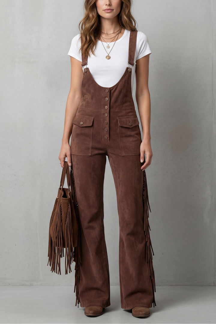 Valnera | Western Fringe Flared Overalls