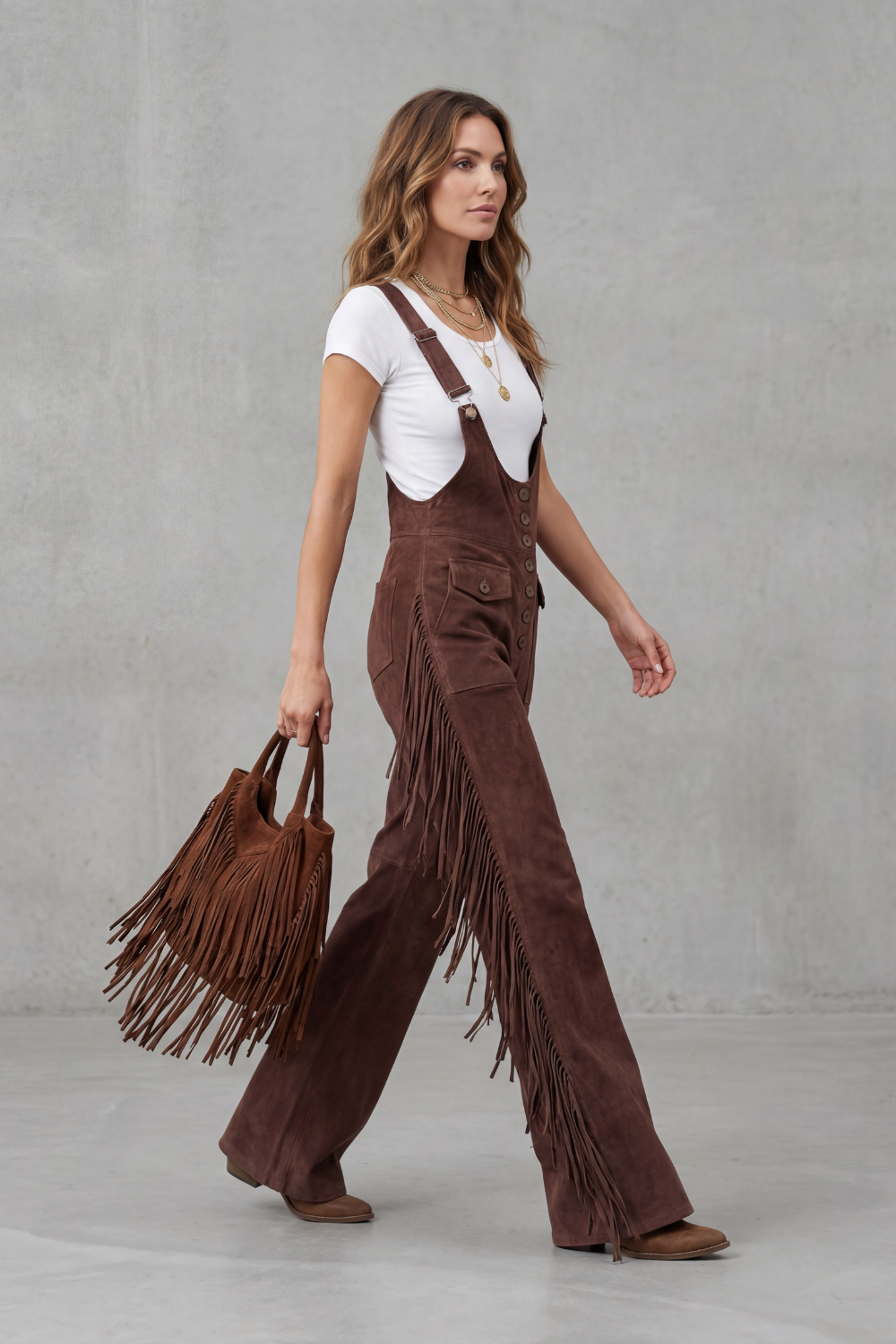 Valnera | Western Fringe Flared Overalls