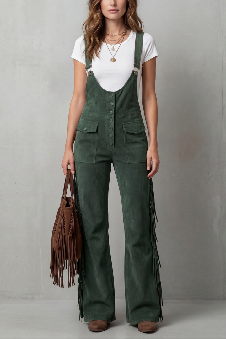 Valnera | Western Fringe Flared Overalls
