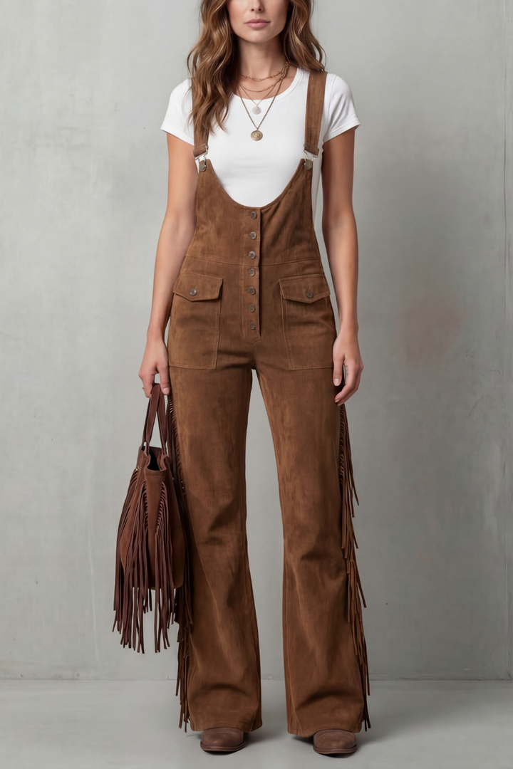 Valnera | Western Fringe Flared Overalls