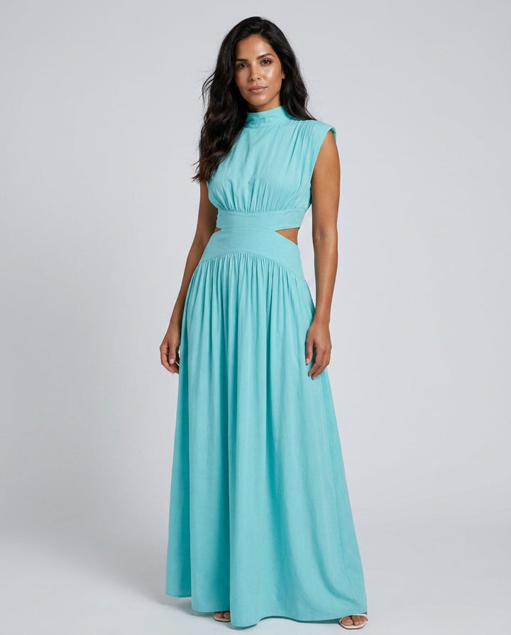 Avane | Sleeveless Mock Neck Cut-Out Maxi Dress