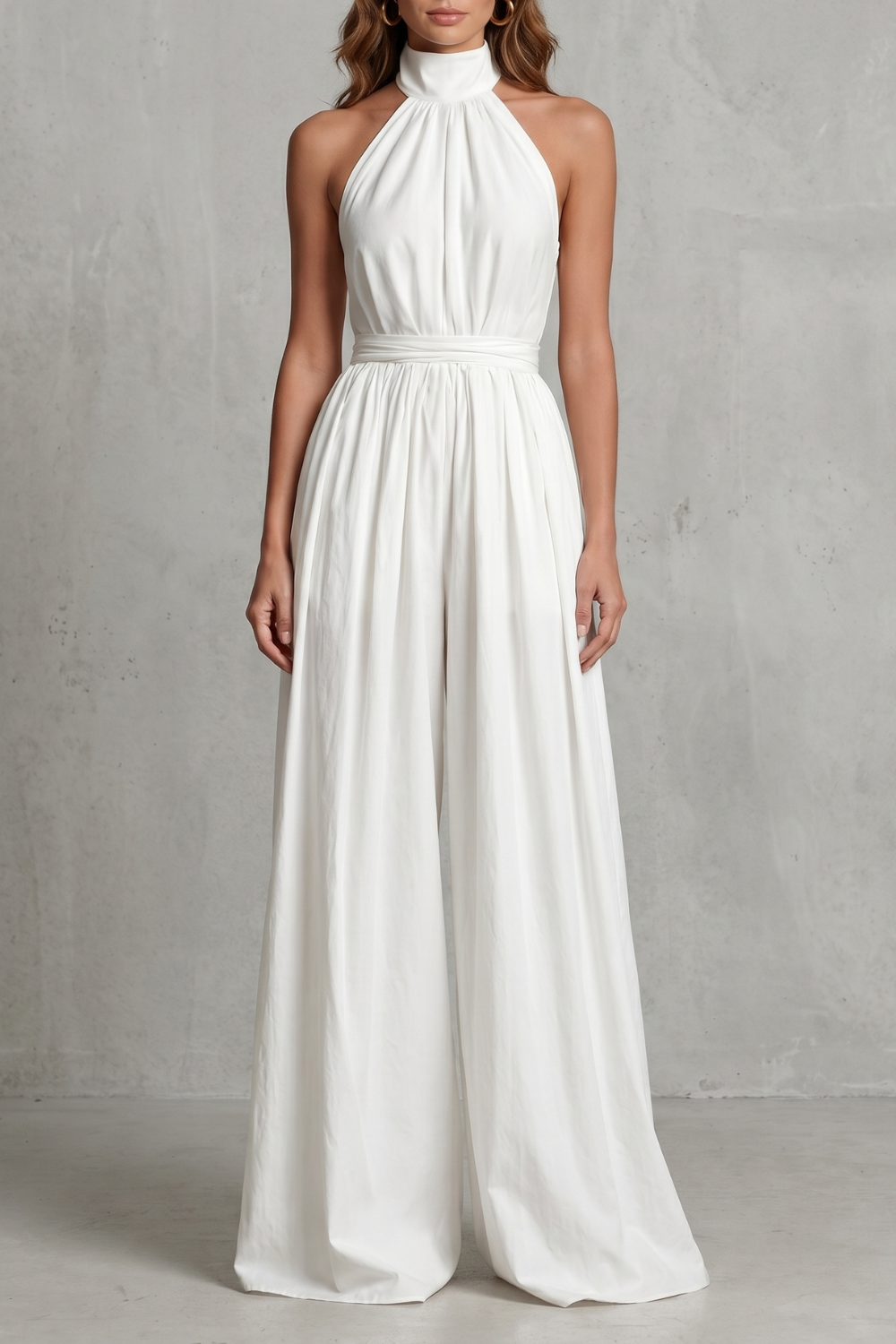 Veloria | Halter-Neck Wide-Leg Jumpsuit