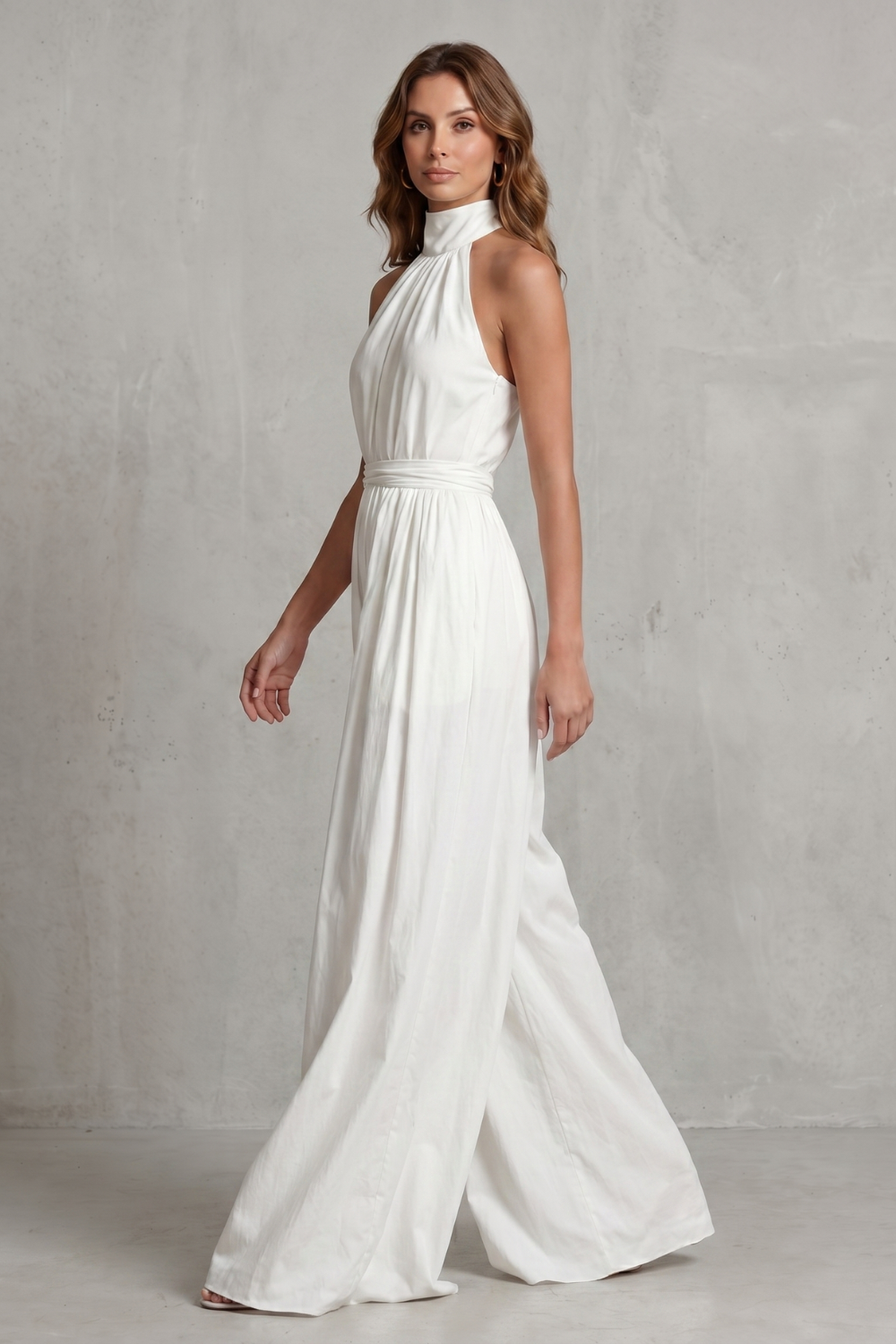 Veloria | Halter-Neck Wide-Leg Jumpsuit