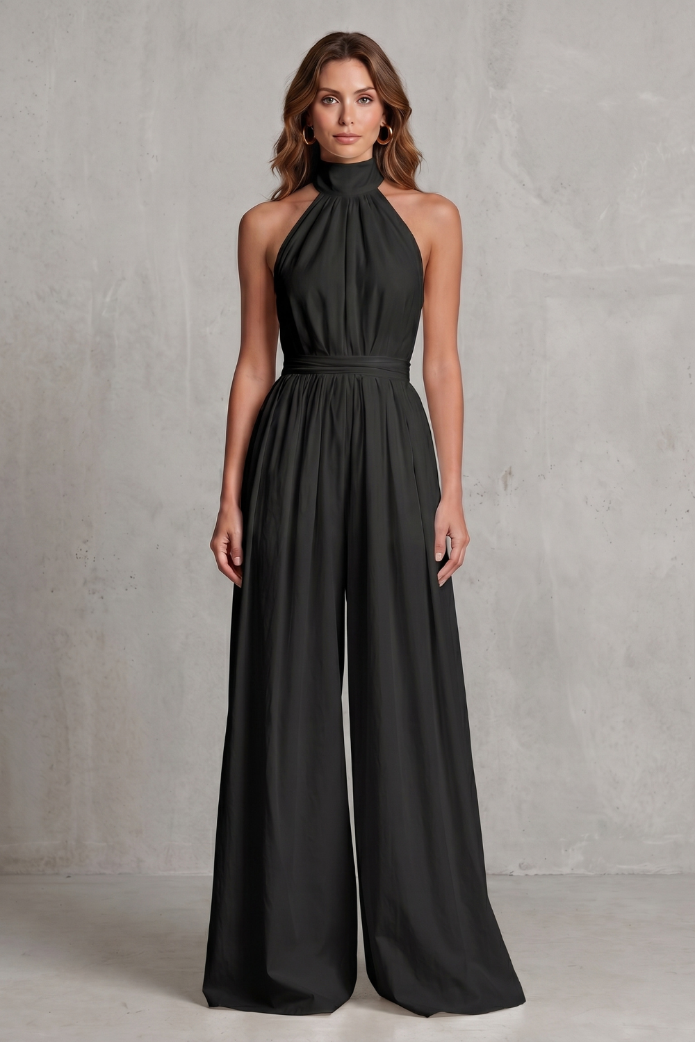 Veloria | Halter-Neck Wide-Leg Jumpsuit
