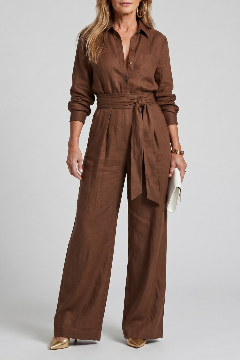 Virella | Wide-Leg Button-Front Jumpsuit