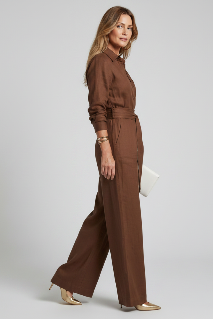 Virella | Wide-Leg Button-Front Jumpsuit