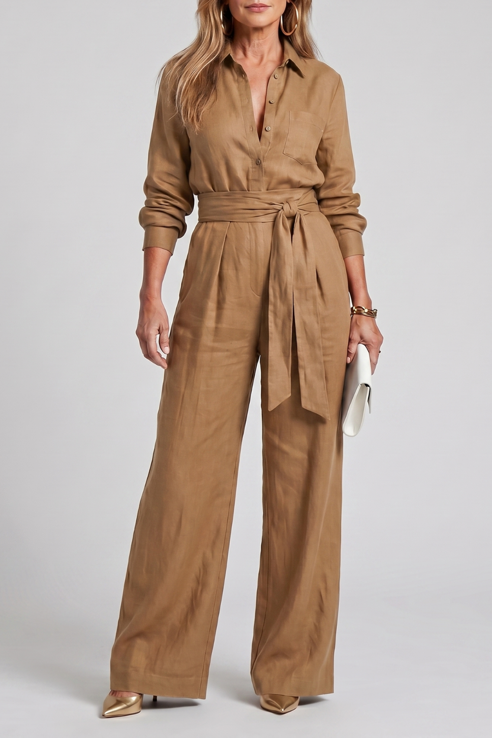 Virella | Wide-Leg Button-Front Jumpsuit