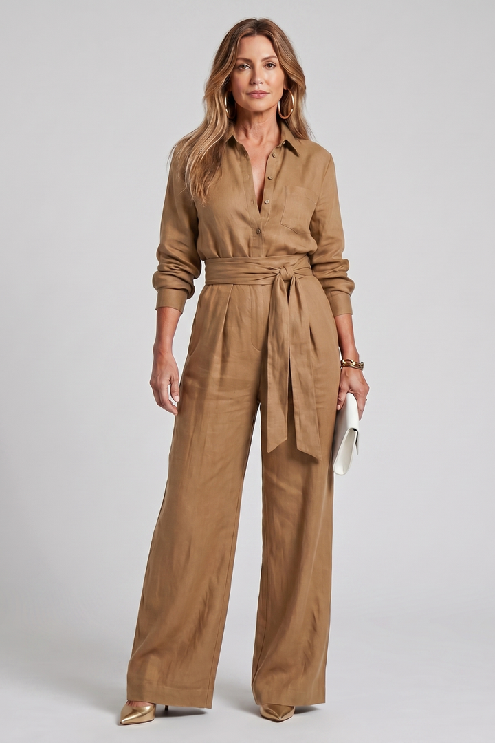 Virella | Wide-Leg Button-Front Jumpsuit