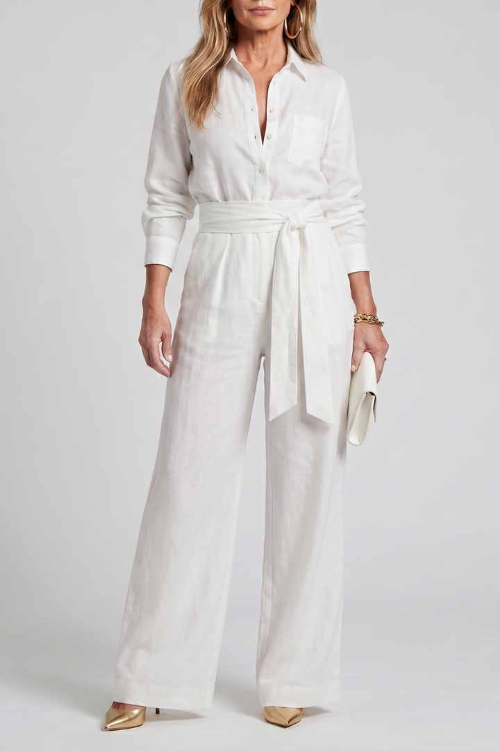 Virella | Wide-Leg Button-Front Jumpsuit