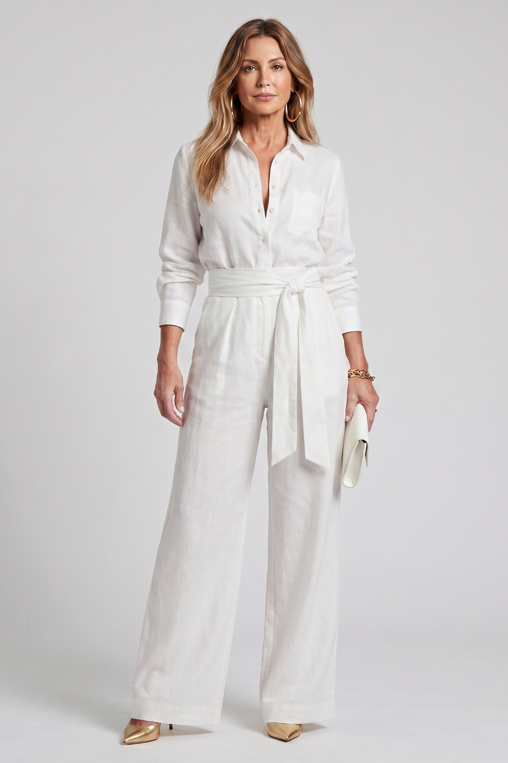 Virella | Wide-Leg Button-Front Jumpsuit
