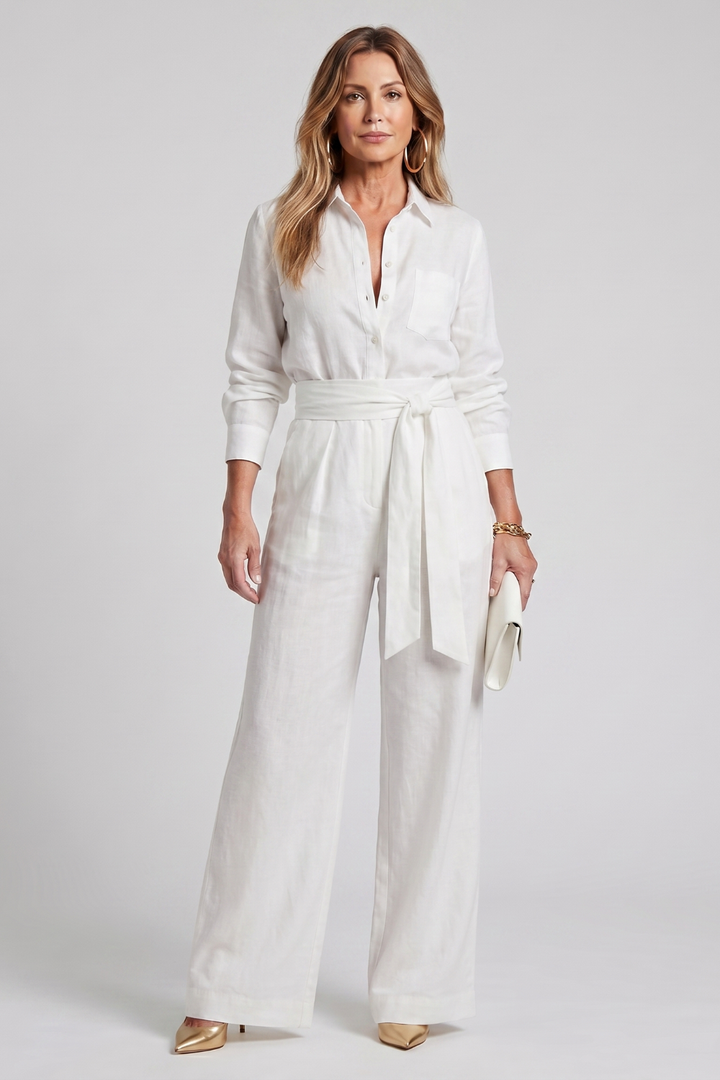 Virella | Wide-Leg Button-Front Jumpsuit