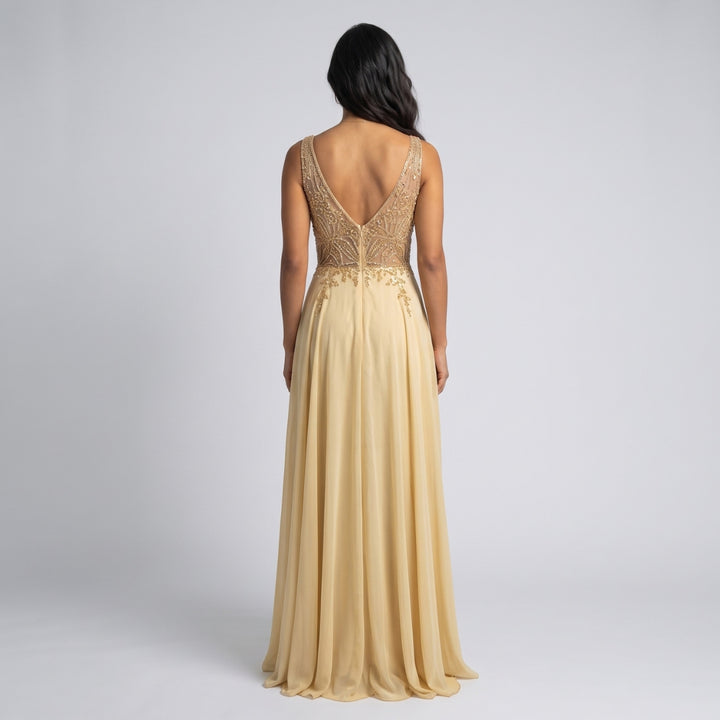 Vivienne | Maxi V-Neck Split Evening Dress