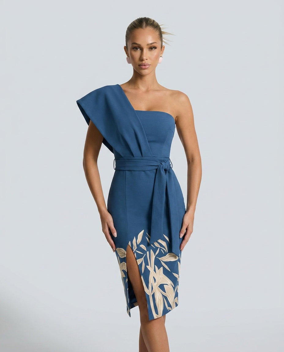 Carrie | Knot-Waist Midi Pencil Dress