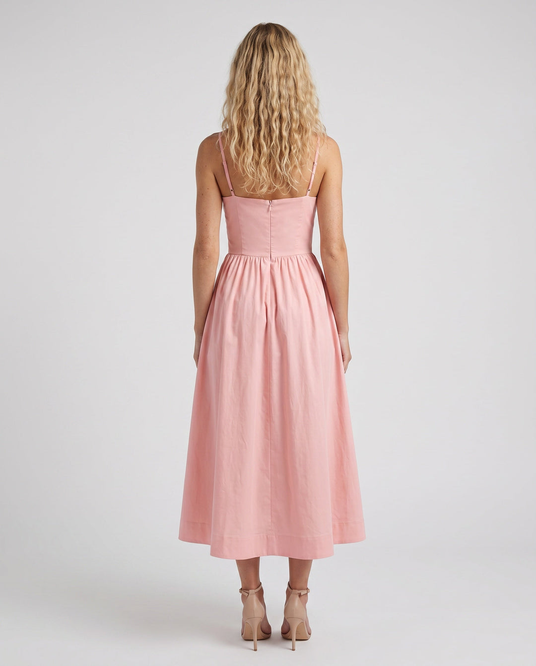 Layla | Spaghetti Strap Low Back Midi Dress