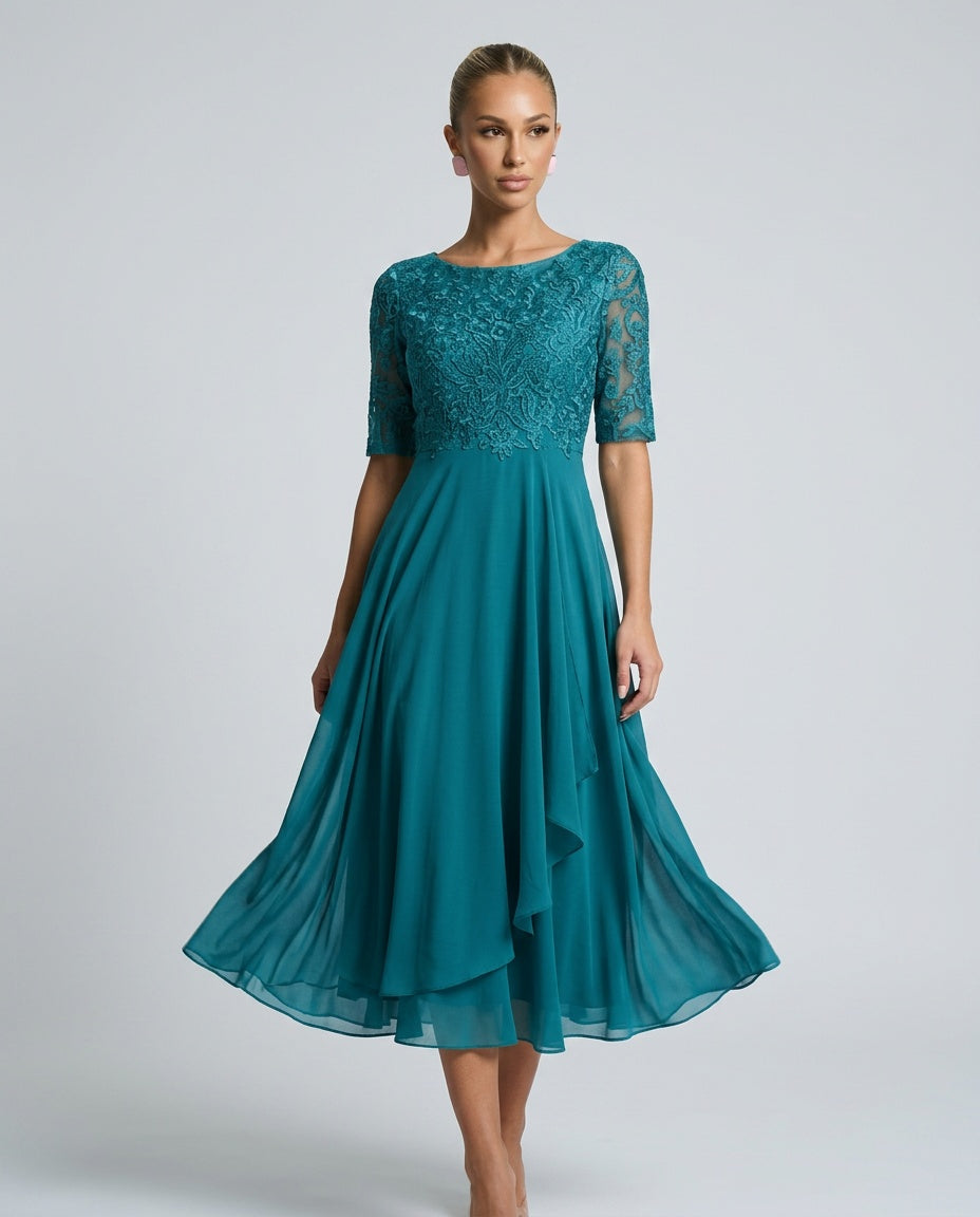 Rosette | Flowy Midi with Lace Bodice