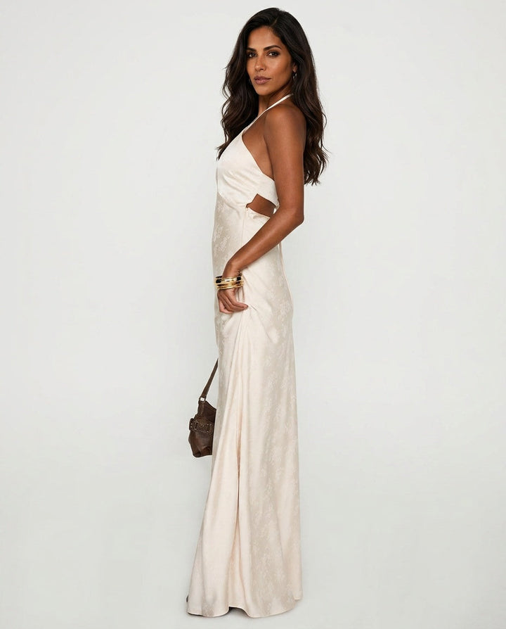 Limosina | Halter Neck Wedding Guest Maxi Dress