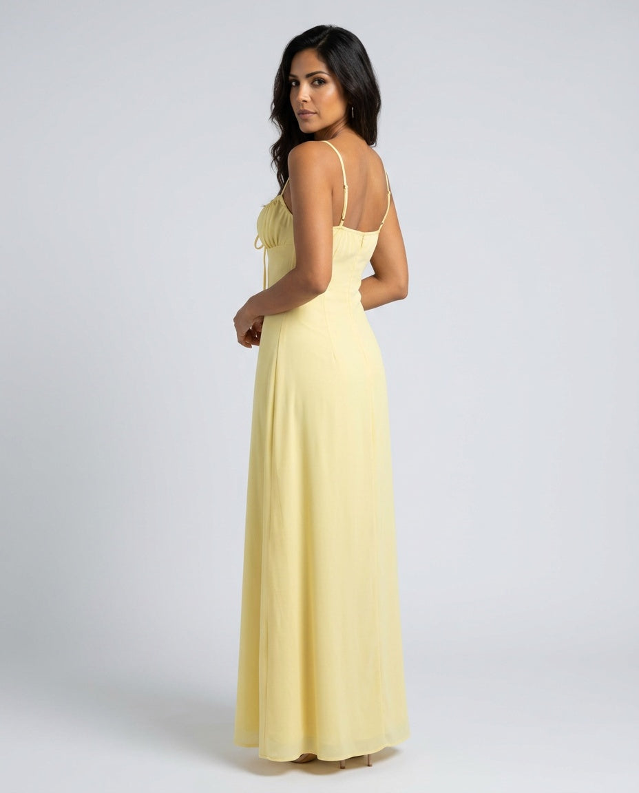 Giselle | Sleeveless Ruched Bodice Wedding Guest Maxi Dress