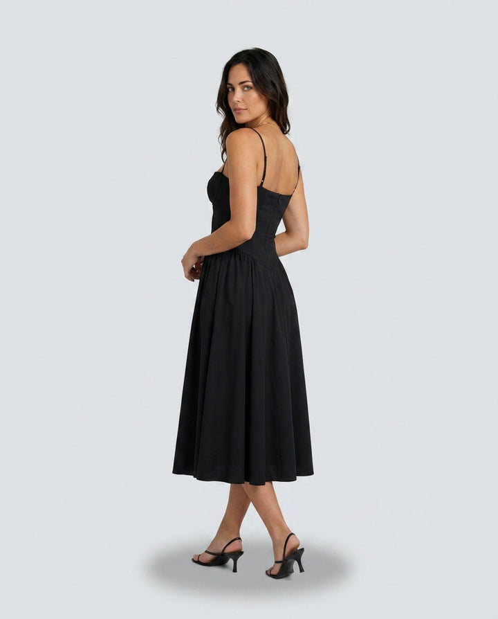 Willa | Spaghetti Strap Sweetheart Midi Dress