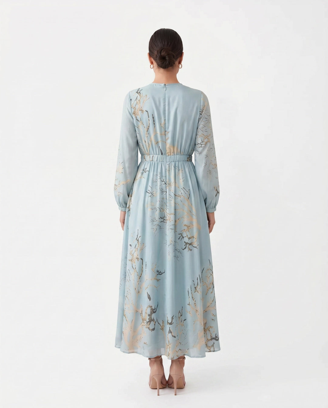 Saskia | Abstract Print Satin-Look Maxi Dress