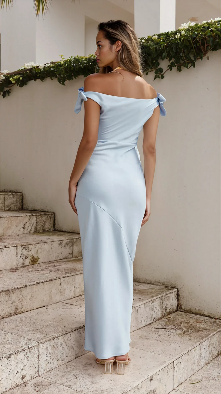 Alinta | Off-Shoulder Maxi Dress with Tie Details