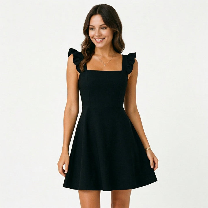 Isolde | Ruffle Strap Fit &amp; Flare Mini Dress