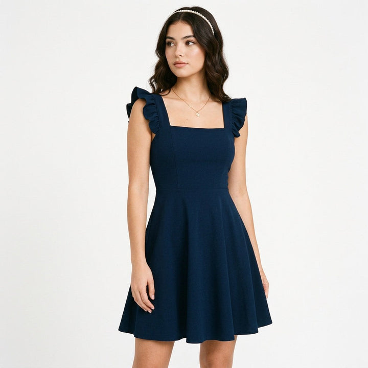 Isolde | Ruffle Strap Fit &amp; Flare Mini Dress