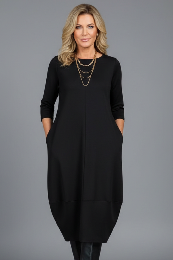 Beatrix | Round Neck Pocket Midi Dress
