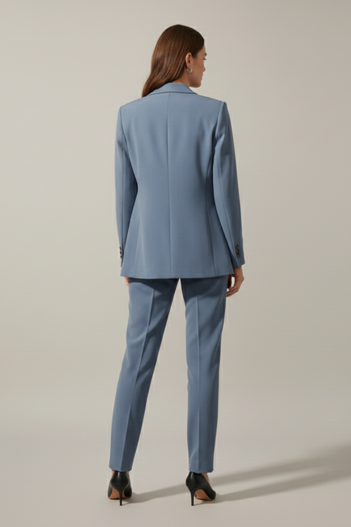 Isolde | Notched Lapel Blazer &amp; Straight-Leg Trousers Set