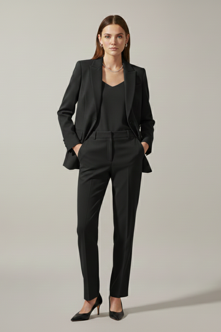 Isolde | Notched Lapel Blazer &amp; Straight-Leg Trousers Set