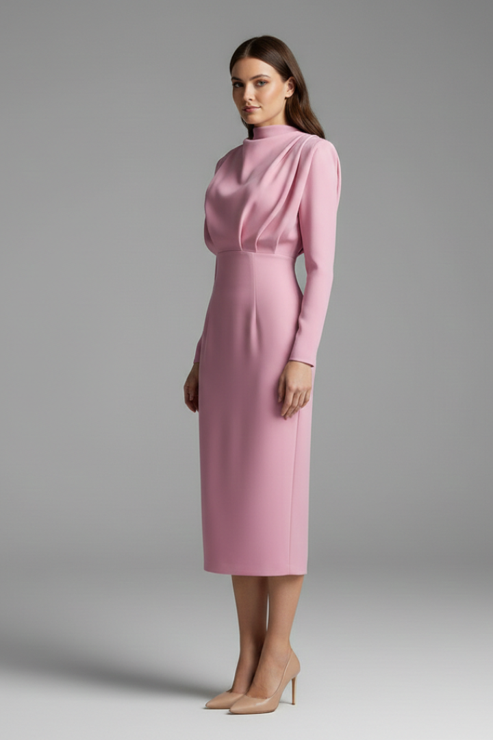 Tessa | High Neck Long Sleeve Maxi Dress