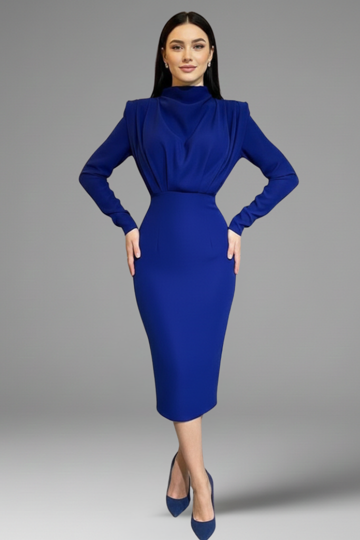 Tessa | High Neck Long Sleeve Maxi Dress