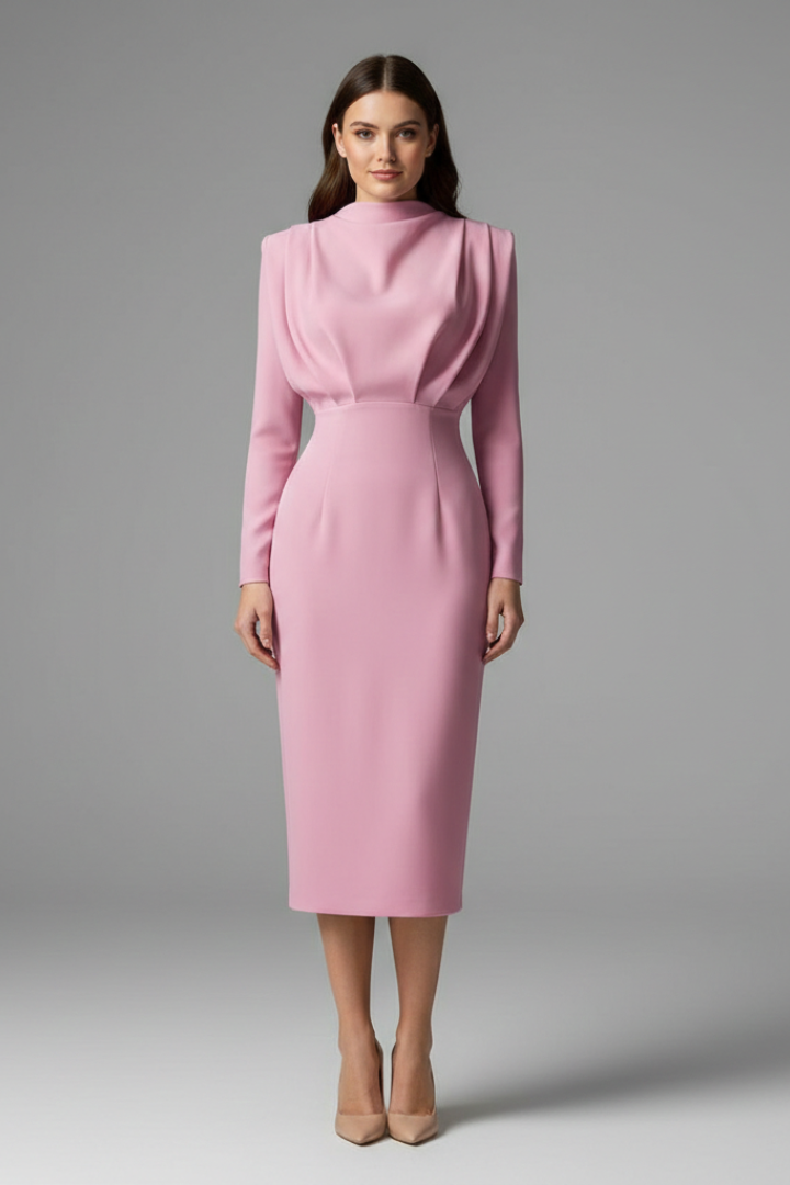 Tessa | High Neck Long Sleeve Maxi Dress