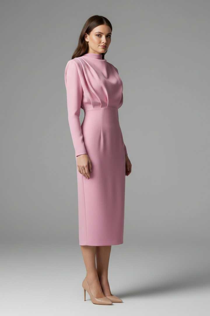 Tessa | High Neck Long Sleeve Maxi Dress