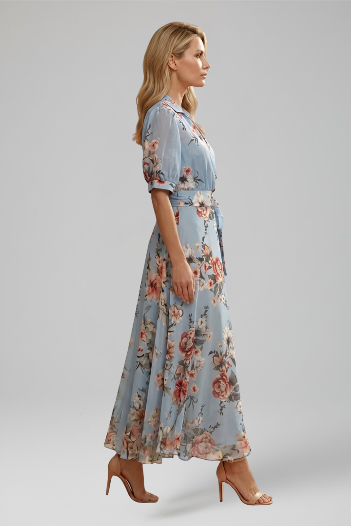 Liv | V-Neck Floral Midi Dress